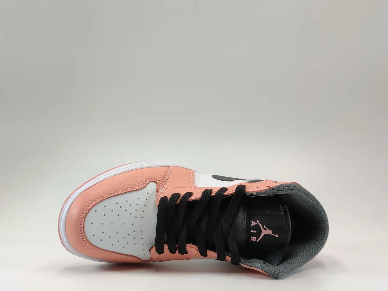 Air Jordan Pink Black High-Top Silhouette Pebbled Leather Upper Basketball Shoes 4