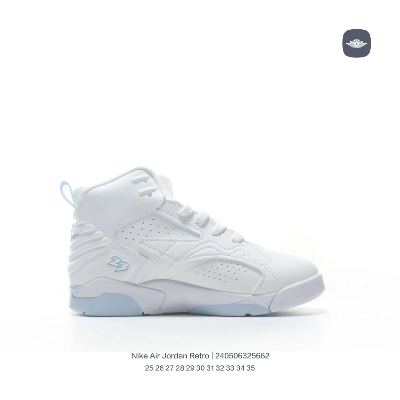 Tênis de basquete Air Jordan Retro 7 branco e azul-claro 5