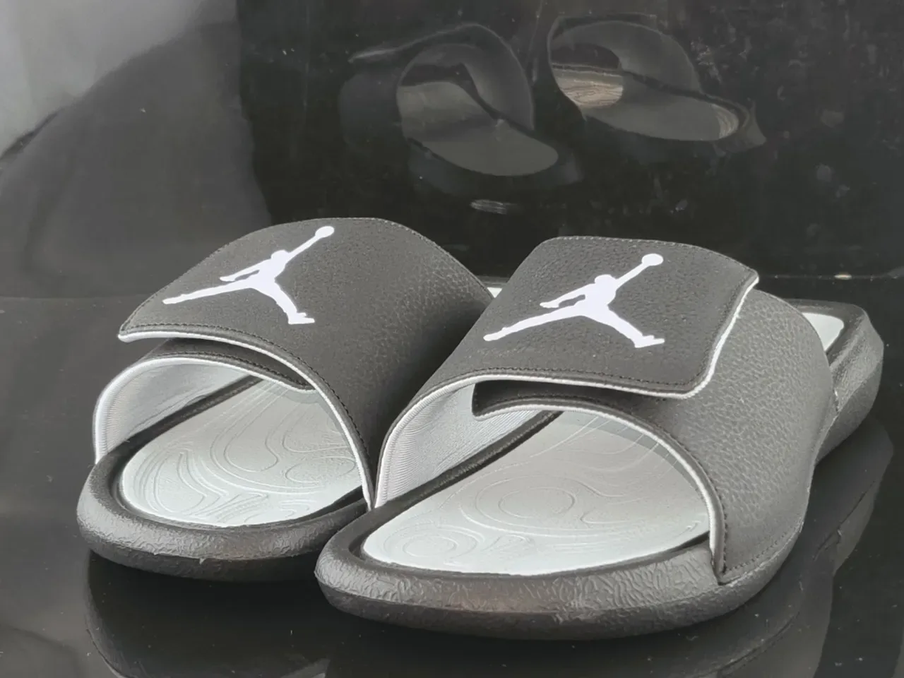 Air Jordan Slide Dark Gray and White Slippers 2