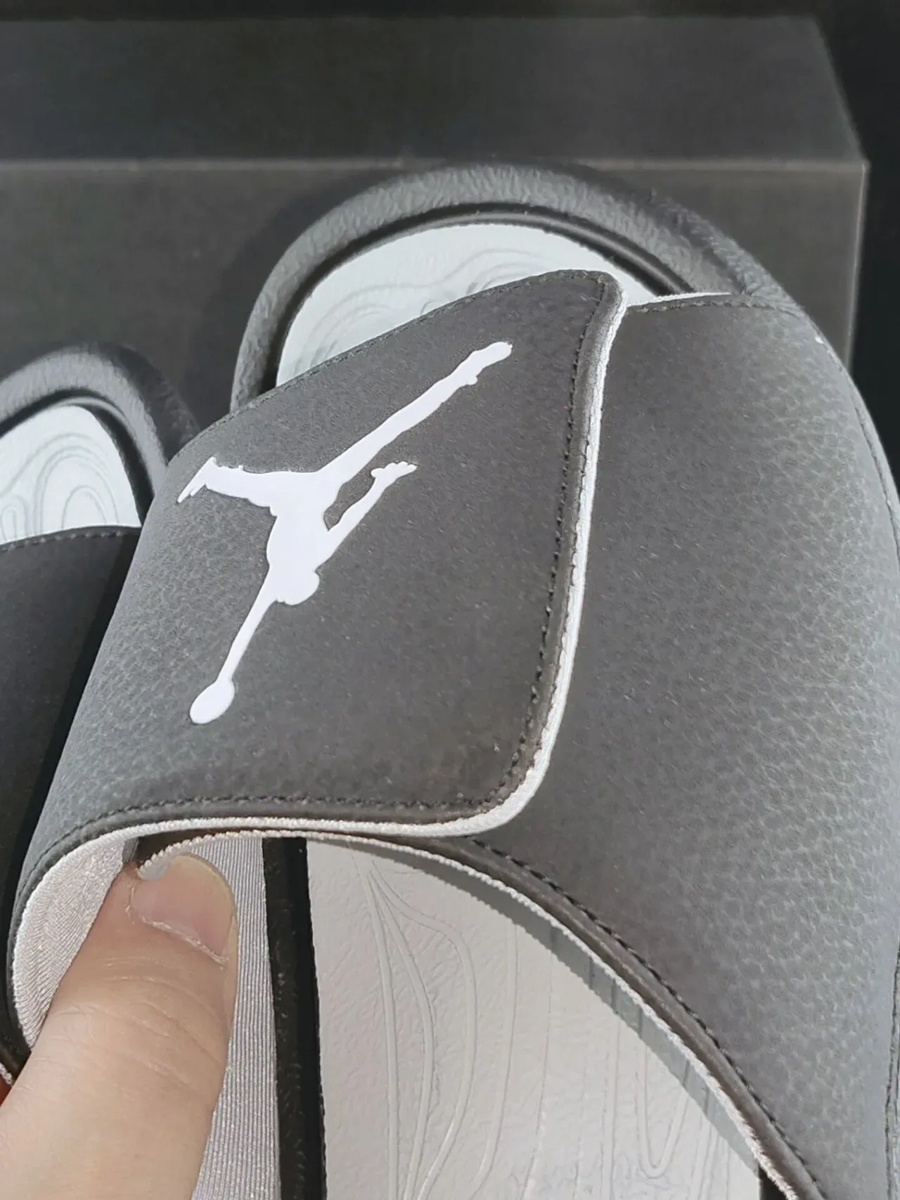 Air Jordan Slide Dark Gray and White Slippers 6