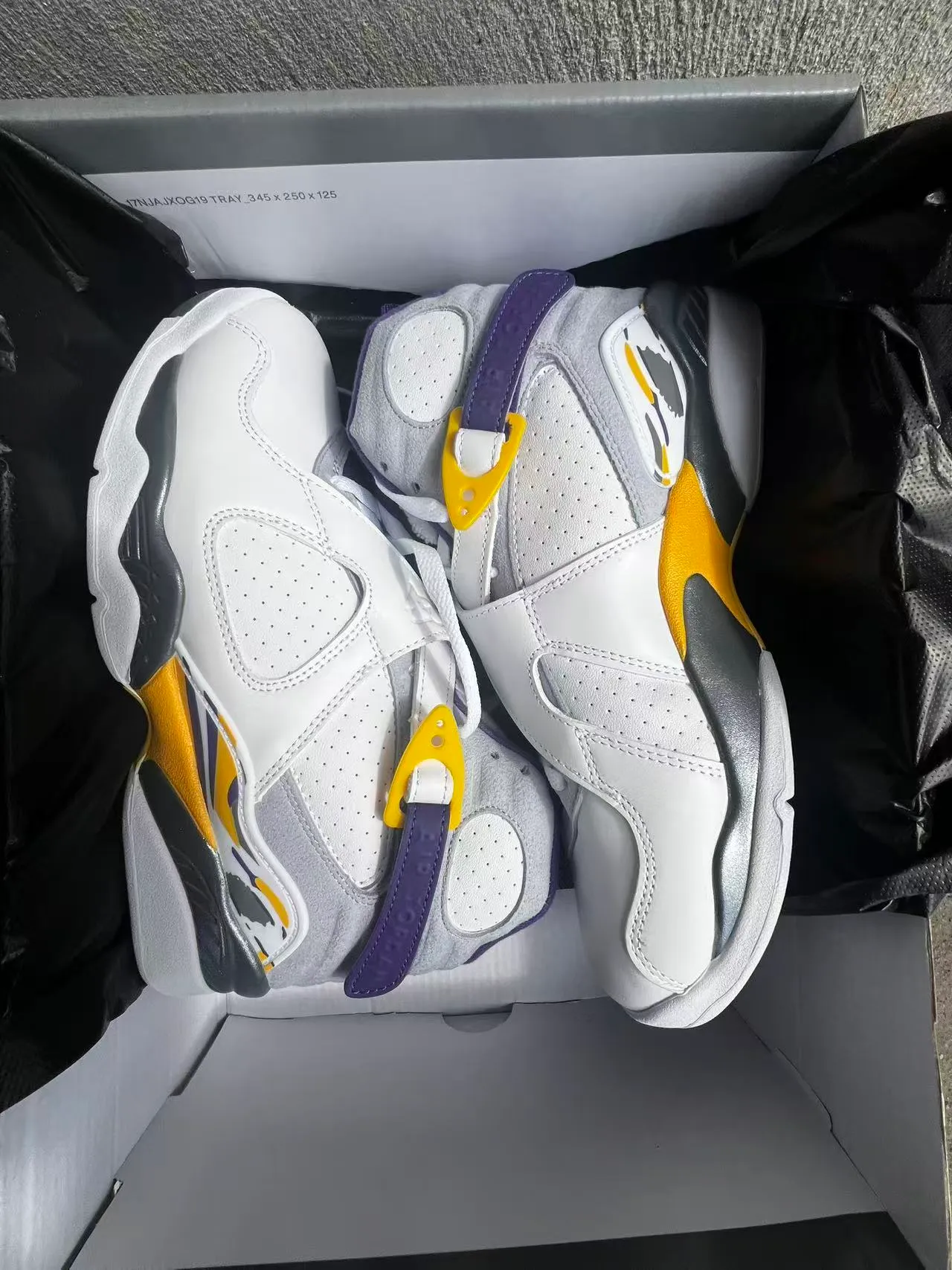 Air Jordan White Purple High-Top Dual-Strap Closure Basketball Shoes 9