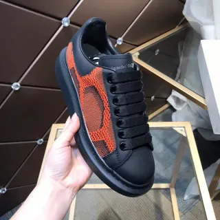 Alexander McQueen Oversized Sneaker Black and Orange Mesh Lifestyle Sneakers