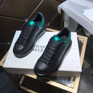 Alexander McQueen Oversized Sneaker Black Green Platform Sole Elastic Webbing Laces Lifestyle Sneakers
