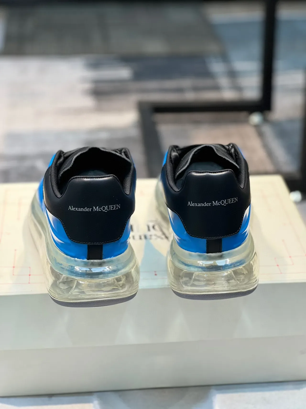 Alexander McQueen Oversized Sneaker Blue and Black Lifestyle Sneakers 3