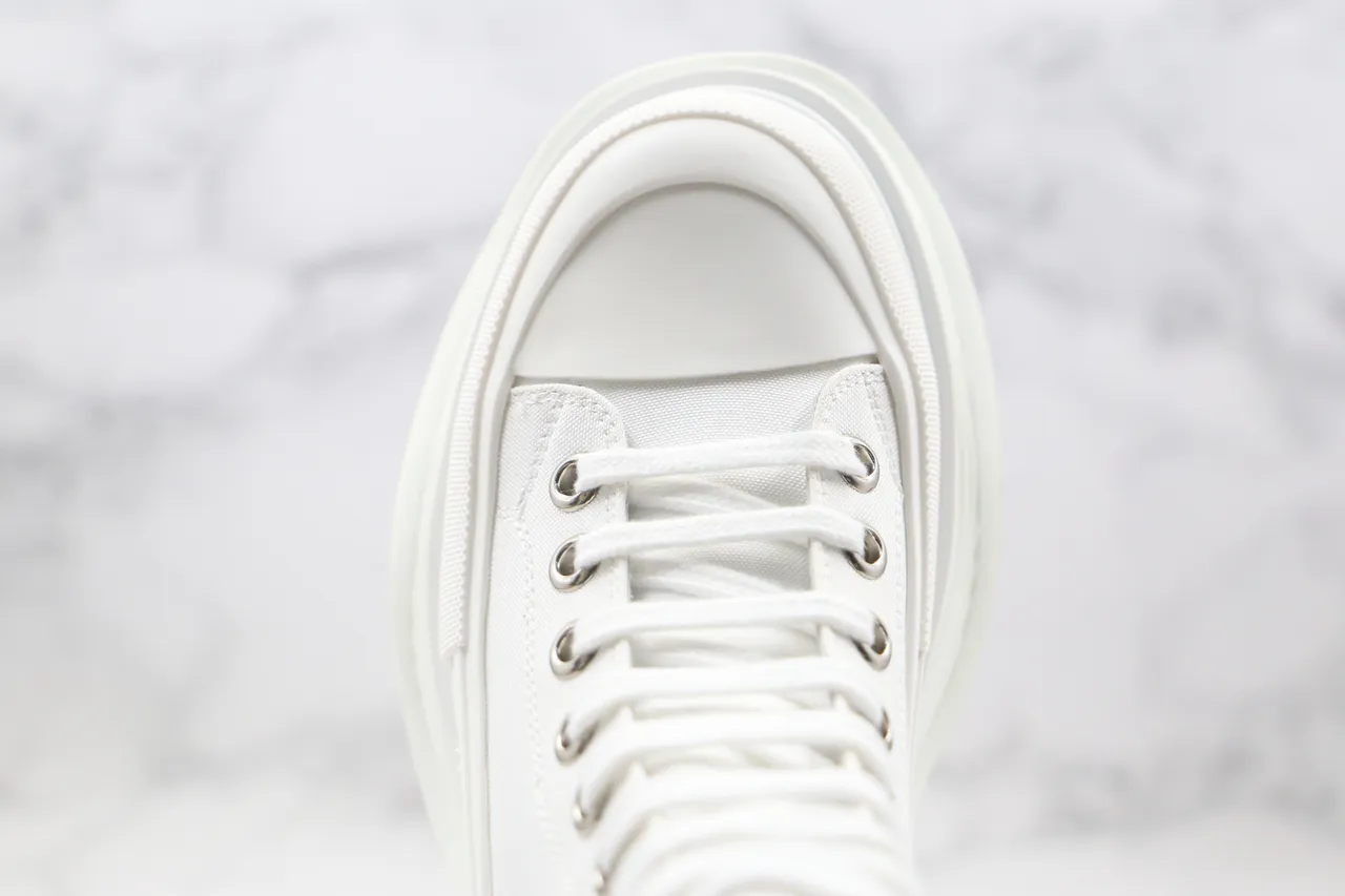 Alexander McQueen Oversized Sneaker White Canvas Martin Boot 4