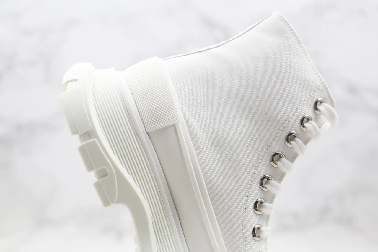 Alexander McQueen Oversized Sneaker White Canvas Martin Boot 6