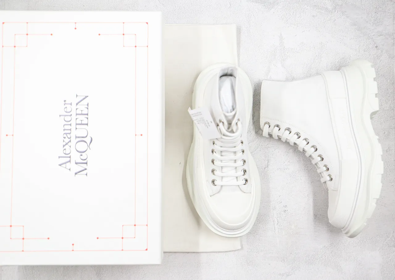 Alexander McQueen Oversized Sneaker White Canvas Martin Boot 7