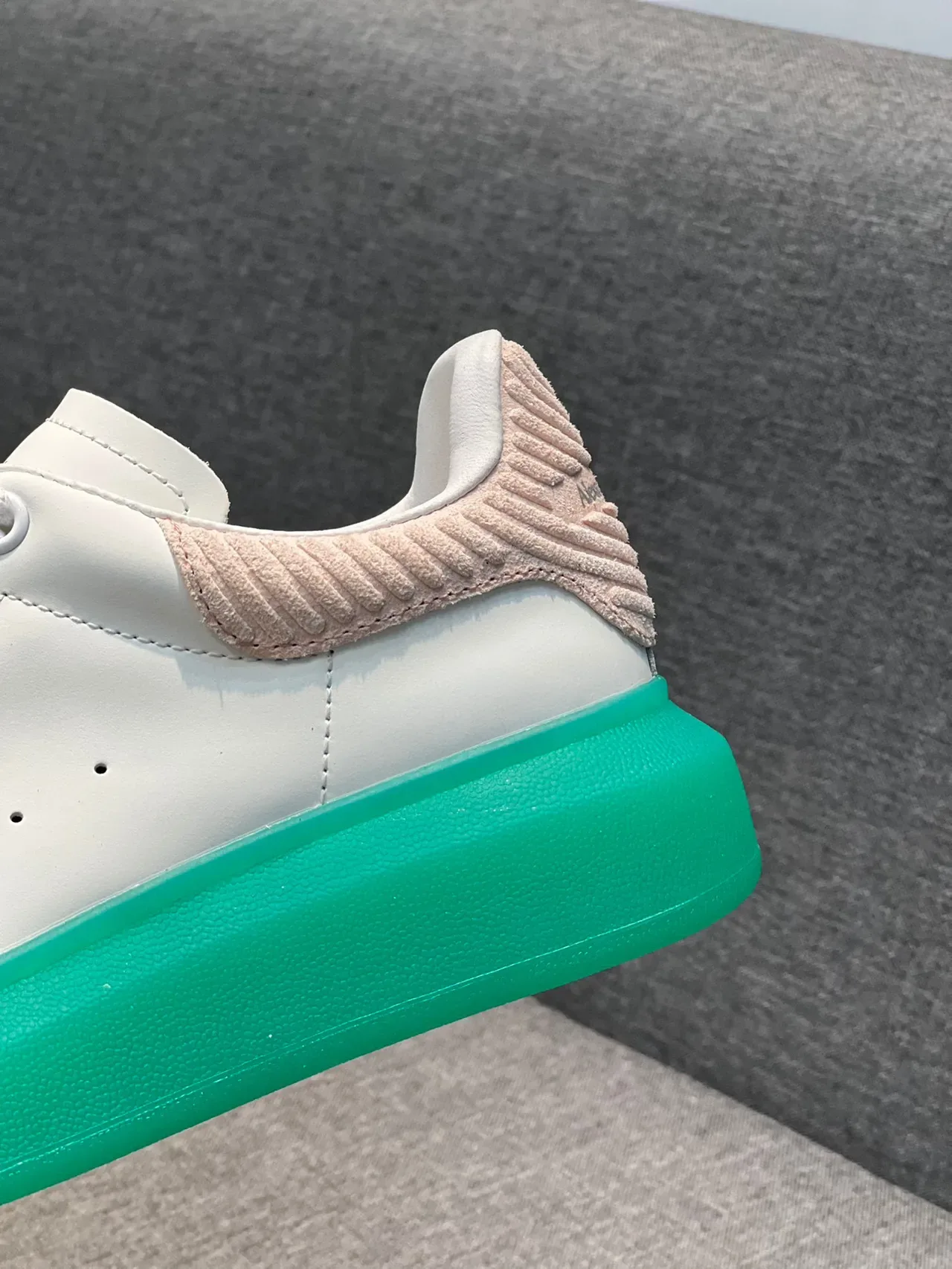 Alexander McQueen Oversized Sneaker White Green Platform Lifestyle Sneakers 8