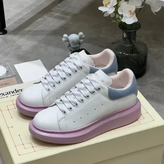 Alexander McQueen Oversized Sneaker White Light Blue Pink Platform Lifestyle Sneakers