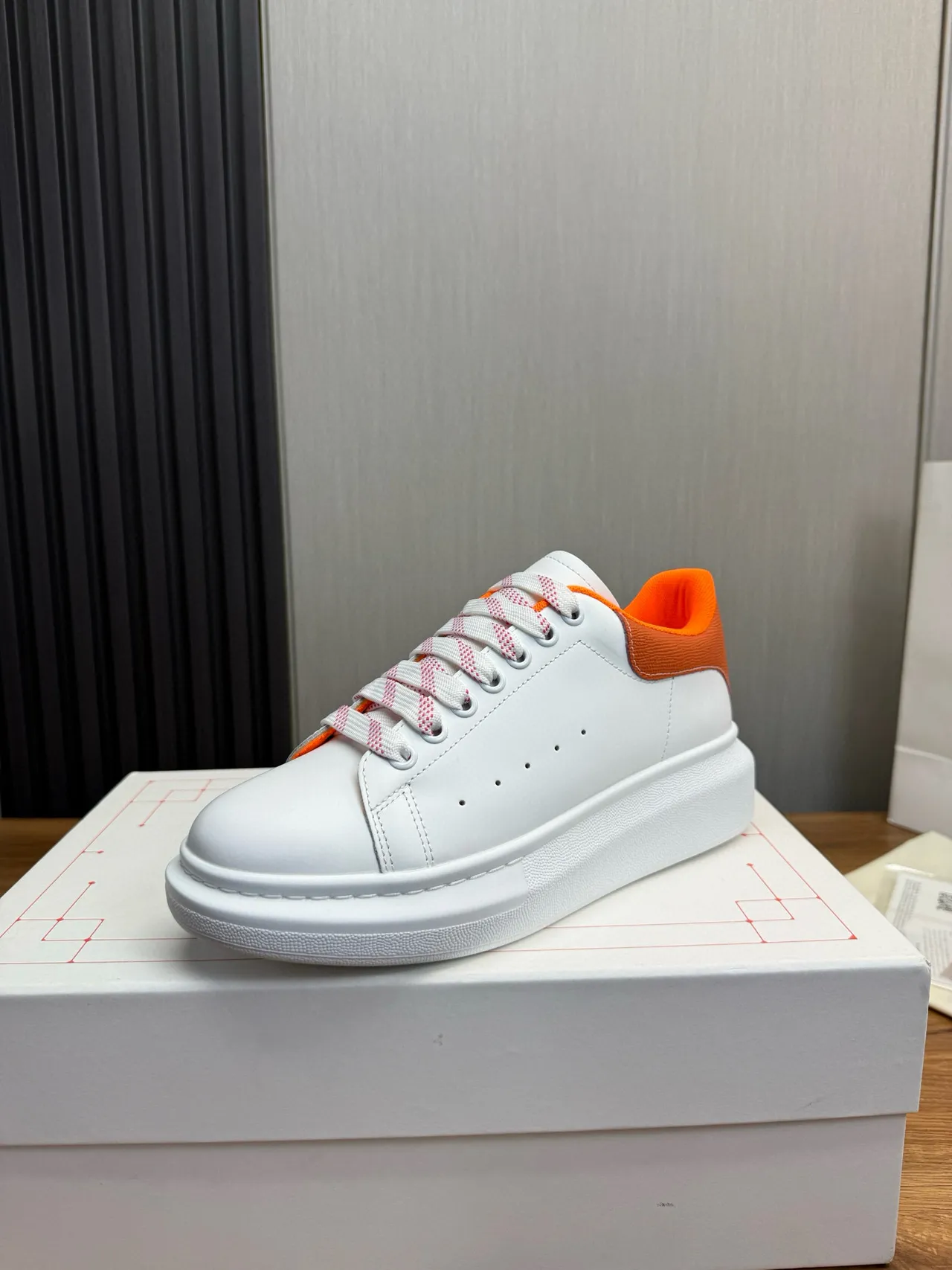Alexander McQueen Oversized Sneaker White Orange Chunky Sneakers 2