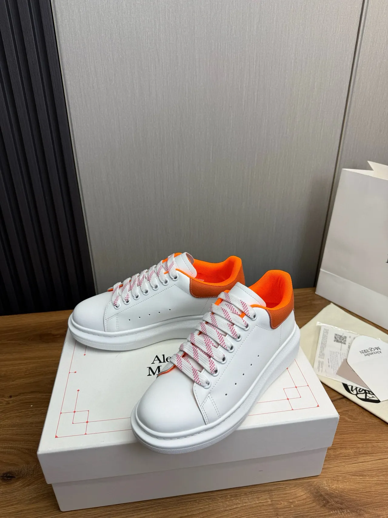 Alexander McQueen Oversized Sneaker White Orange Chunky Sneakers 4