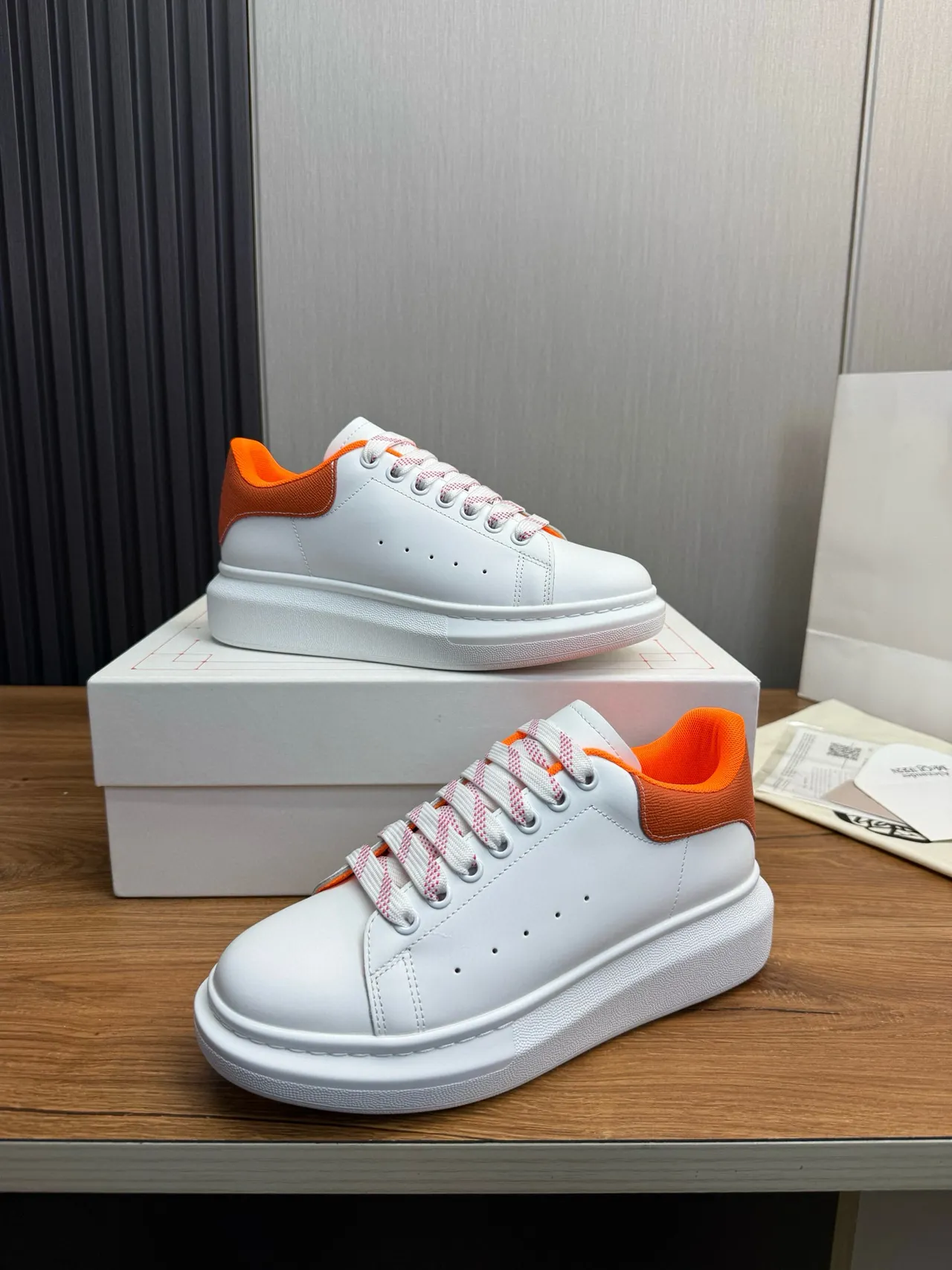 Alexander McQueen Oversized Sneaker White Orange Chunky Sneakers 5