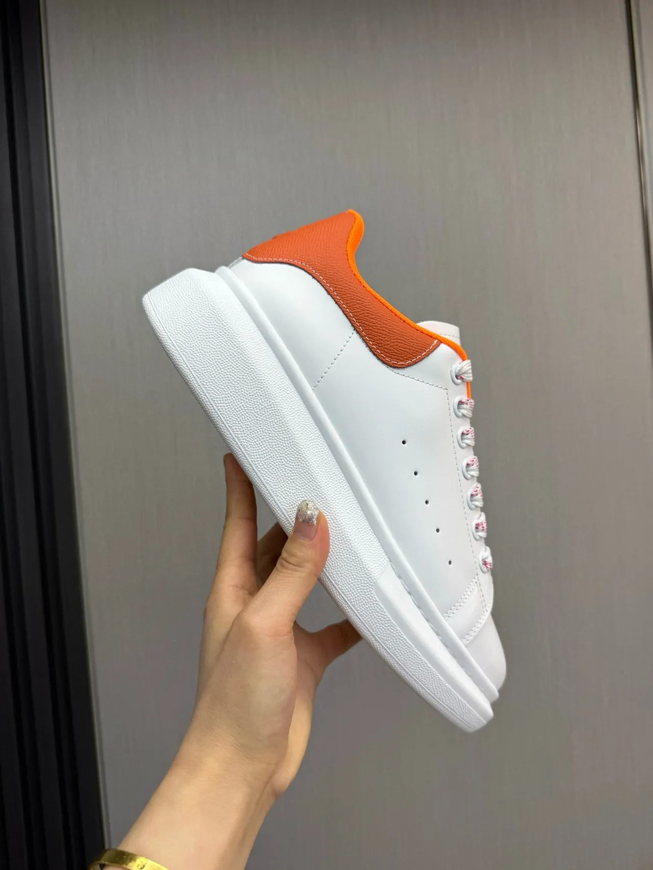 Alexander McQueen Oversized Sneaker White Orange Chunky Sneakers 7