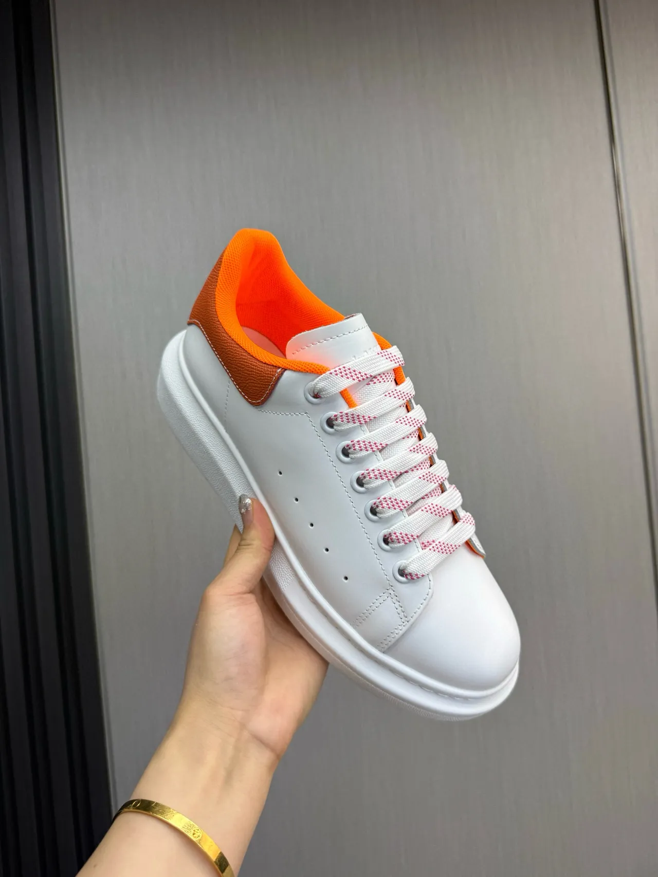 Alexander McQueen Oversized Sneaker White Orange Chunky Sneakers 8