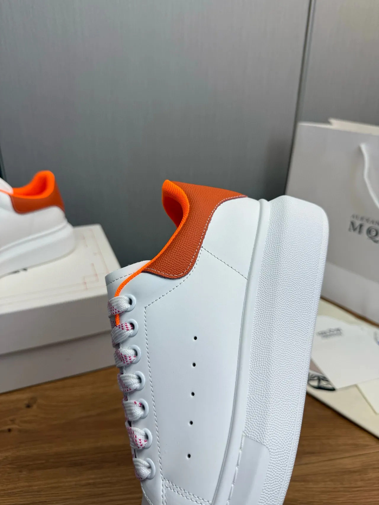 Alexander McQueen Oversized Sneaker White Orange Chunky Sneakers 9