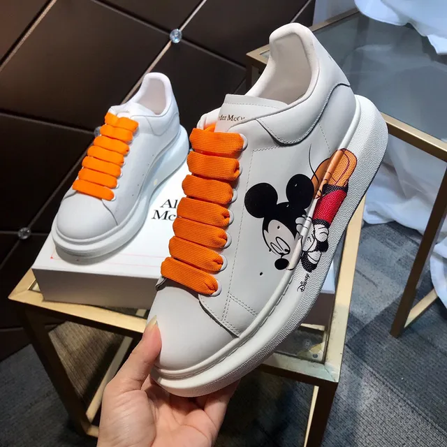 Alexander McQueen Oversized Sneaker White Orange Mickey Mouse Lifestyle Sneakers 2