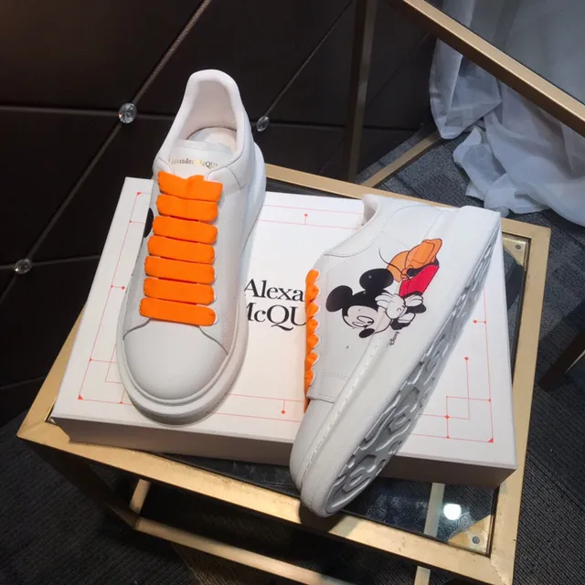 Alexander McQueen Oversized Sneaker White Orange Mickey Mouse Lifestyle Sneakers 7