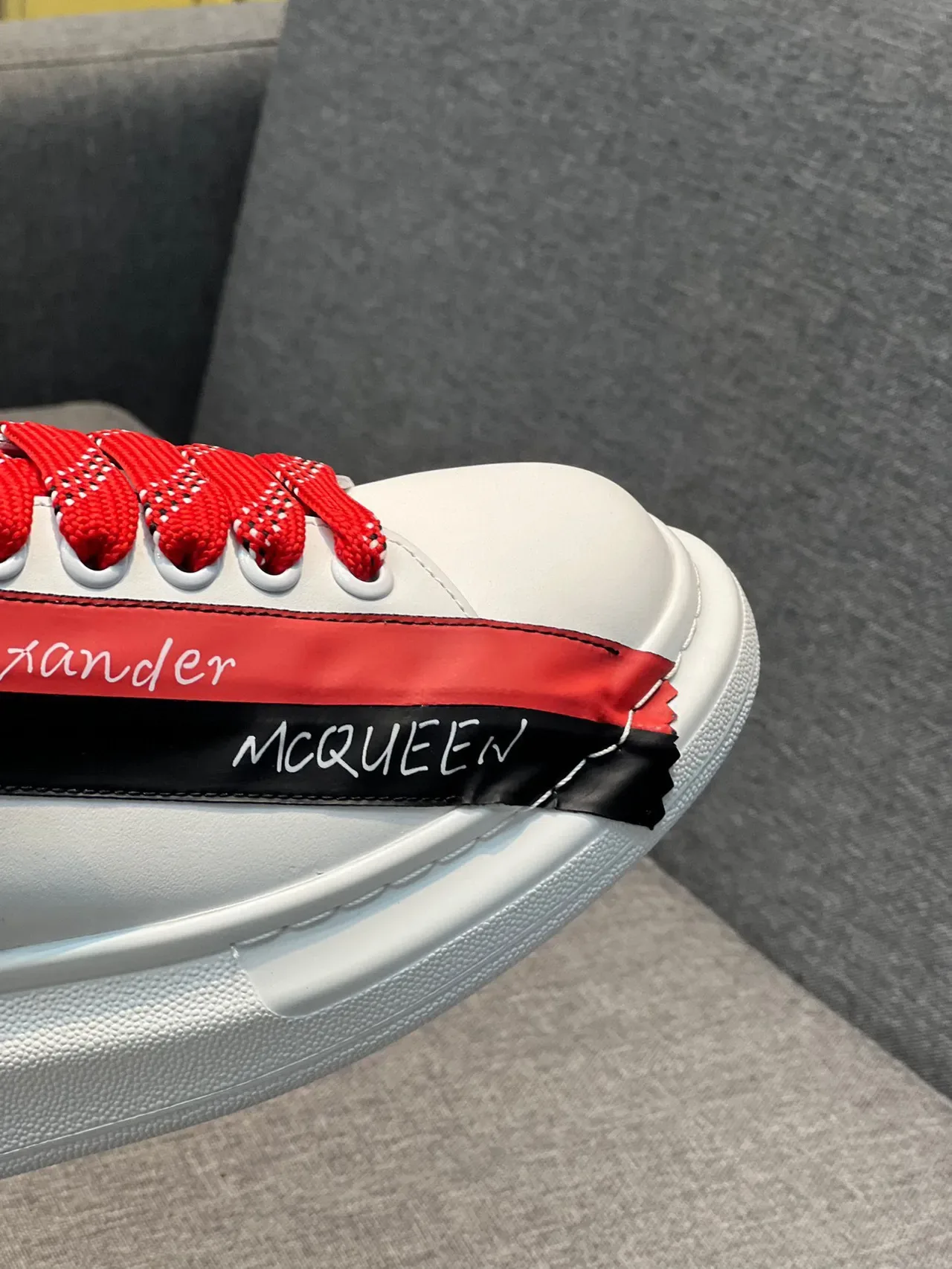 Alexander McQueen Oversized Sneaker White Red Black Lifestyle Sneakers 3