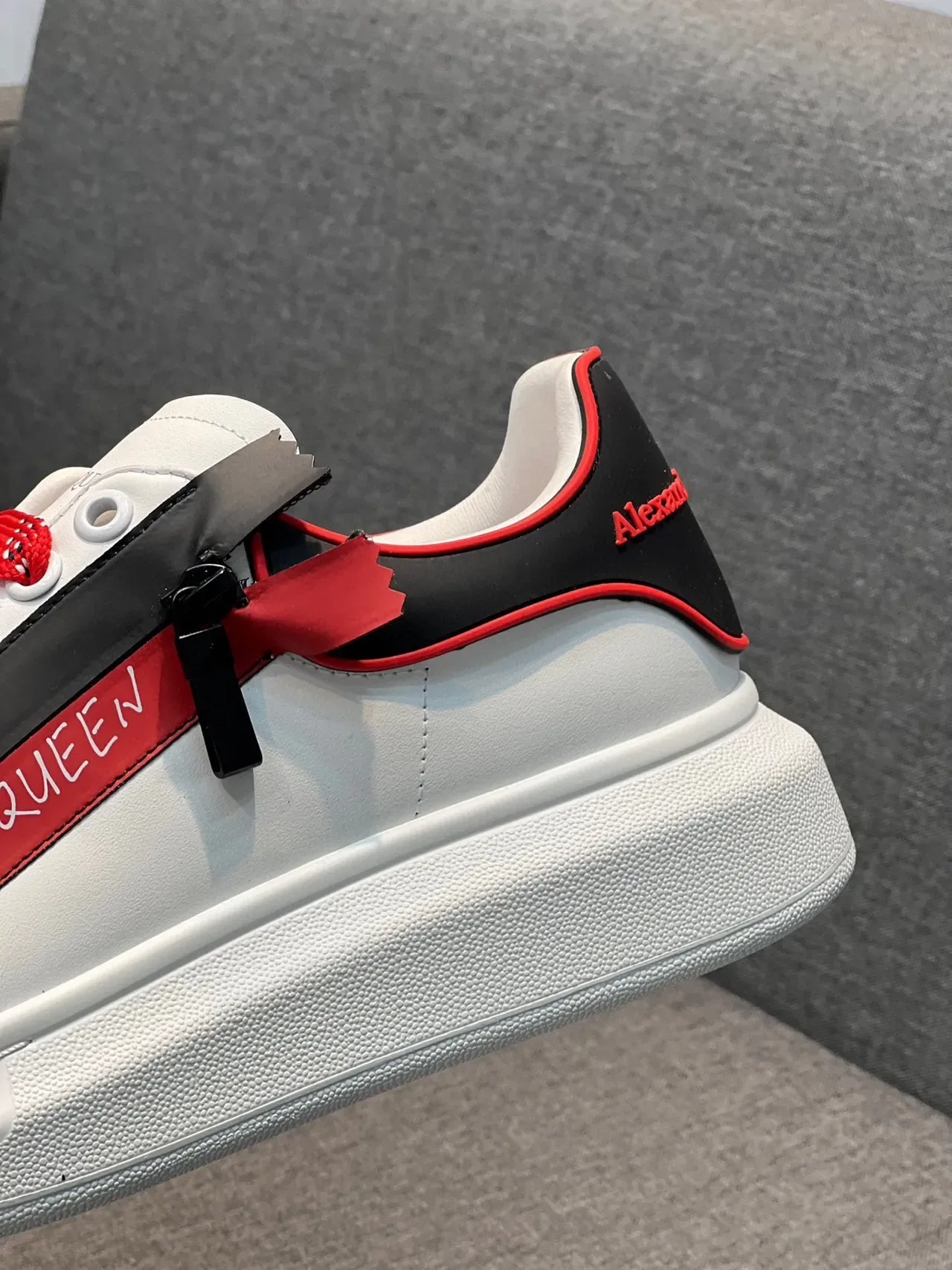 Alexander McQueen Oversized Sneaker White Red Black Lifestyle Sneakers 8