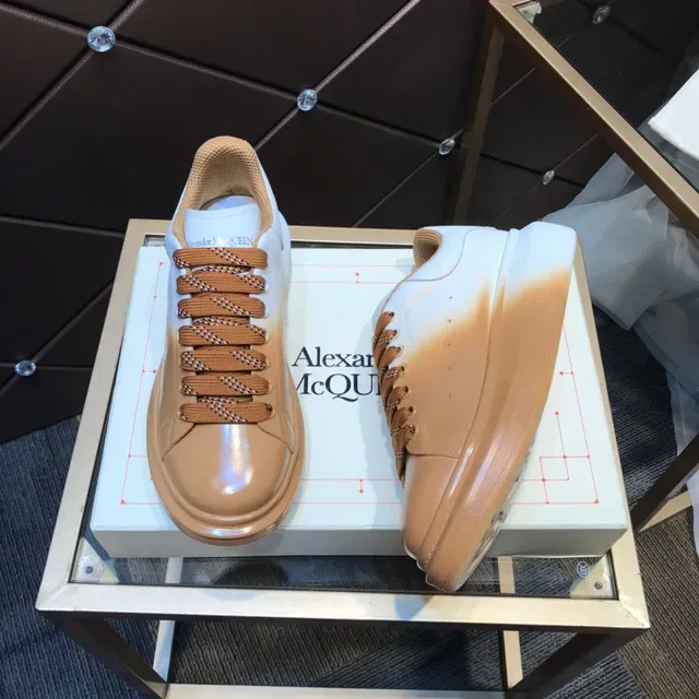 Alexander McQueen Oversized Sneaker White to Tan Gradient Lifestyle Sneakers 7