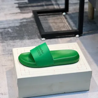 Alexander McQueen Slide Green Molded Rubber Slippers