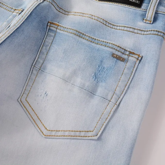 Amiri Blue Distressed Skinny Fit Jeans 5
