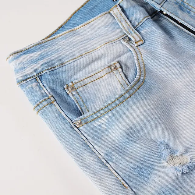 Amiri Blue Distressed Skinny Fit Jeans 10