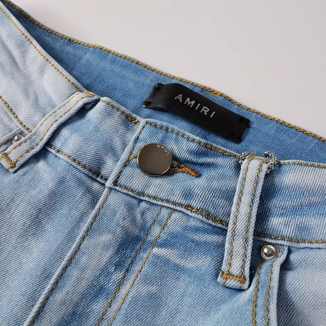 Amiri Blue Distressed Skinny Fit Jeans 12