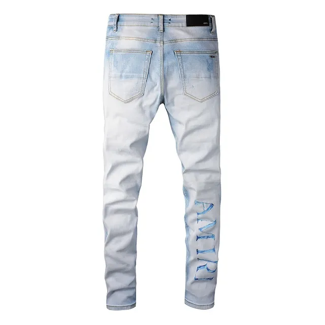 Amiri Blue Distressed Skinny Fit Jeans 15
