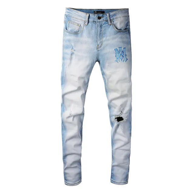 Amiri Blue Distressed Skinny Fit Jeans 16