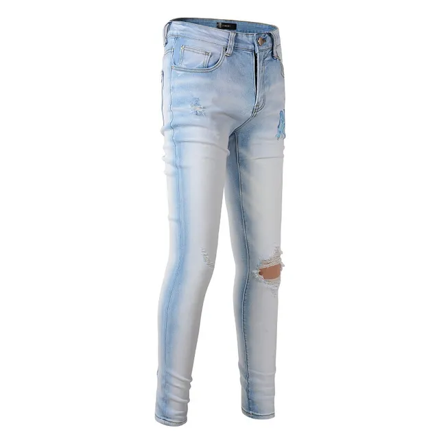 Amiri Blue Distressed Skinny Fit Jeans 18