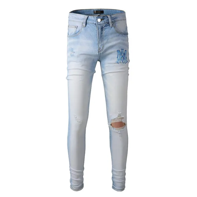 Amiri Blue Distressed Skinny Fit Jeans 19