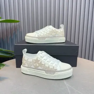 Amiri MA Court White Beige Low-Top Platform Sole Lifestyle Sneakers