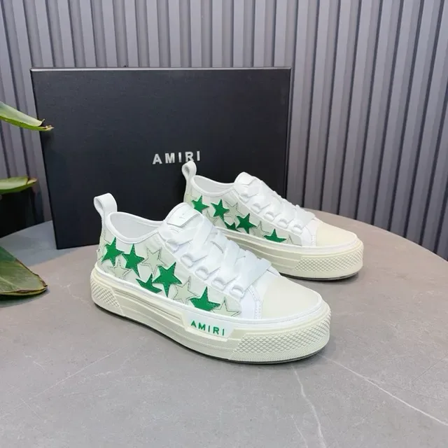 Amiri MA Court White Green Star Lifestyle Sneakers 2