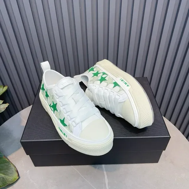 Amiri MA Court White Green Star Lifestyle Sneakers 5