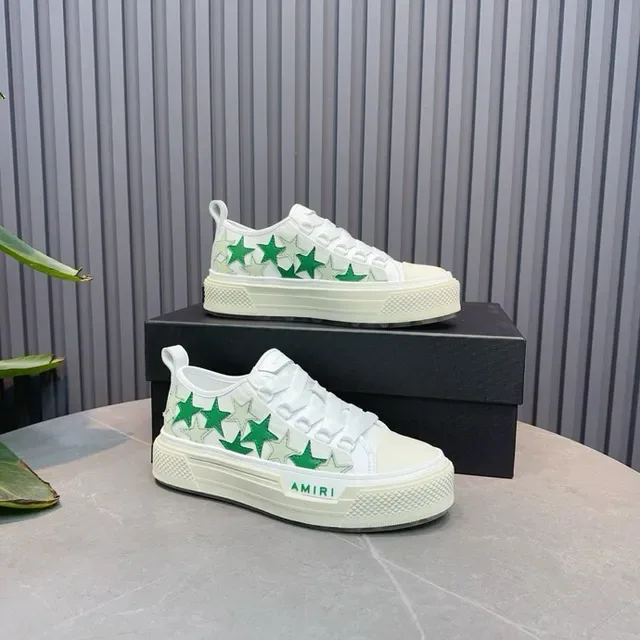 Amiri MA Court White Green Star Lifestyle Sneakers 8