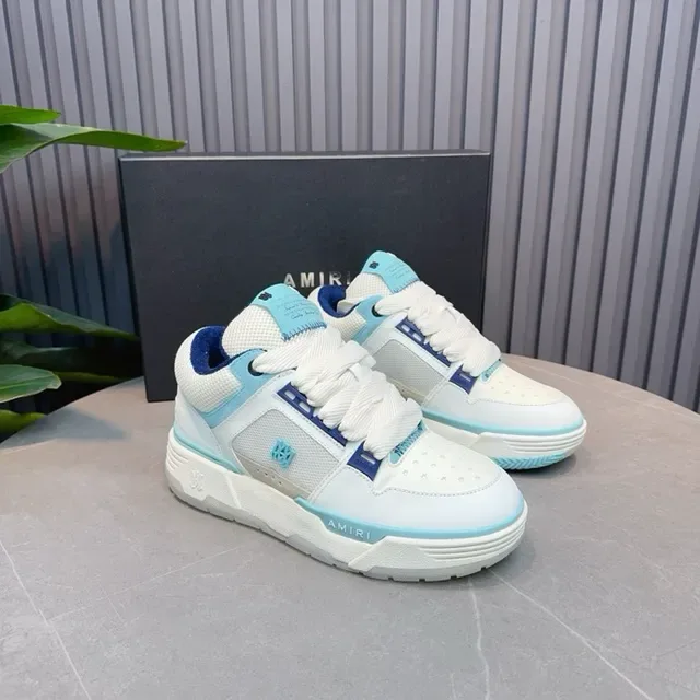 Amiri MA Court Blanc Bleu clair Bleu marine Sneakers lifestyle 6