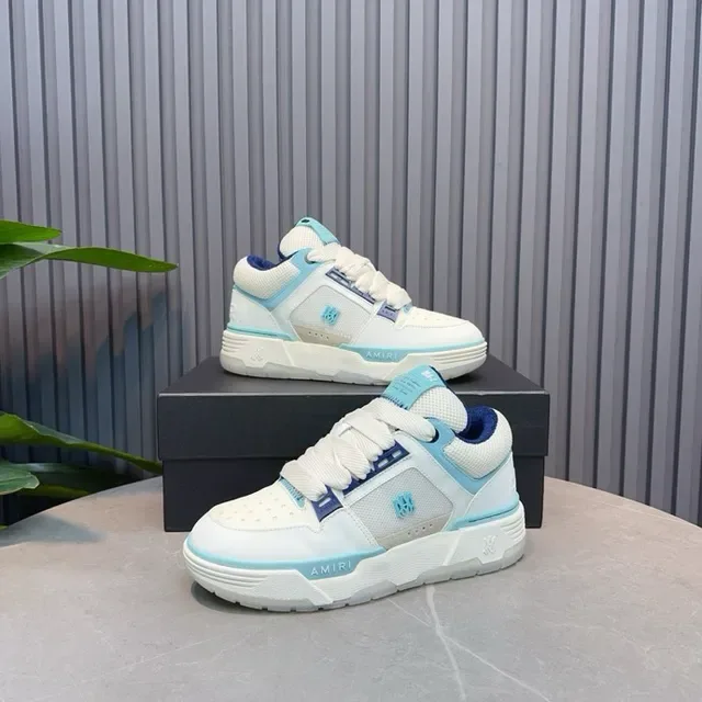 Amiri MA Court Blanc Bleu clair Bleu marine Sneakers lifestyle 7