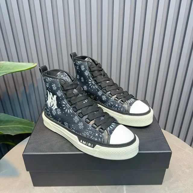 Amiri Skel Top High Black Floral Pattern Lifestyle Sneakers 2