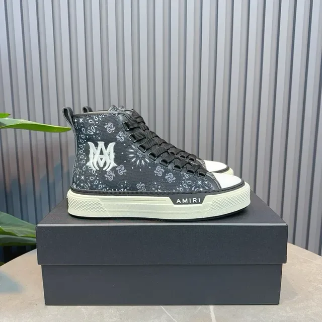 Amiri Skel Top High Black Floral Pattern Lifestyle Sneakers 8