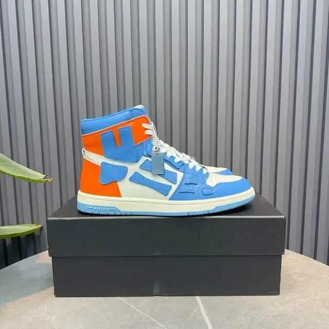 Amiri Skel Top High Sneakers Lifestyle Bleu Orange Blanc 2