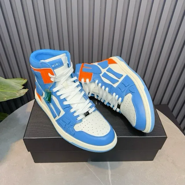Amiri Skel Top High Sneakers Lifestyle Bleu Orange Blanc 3
