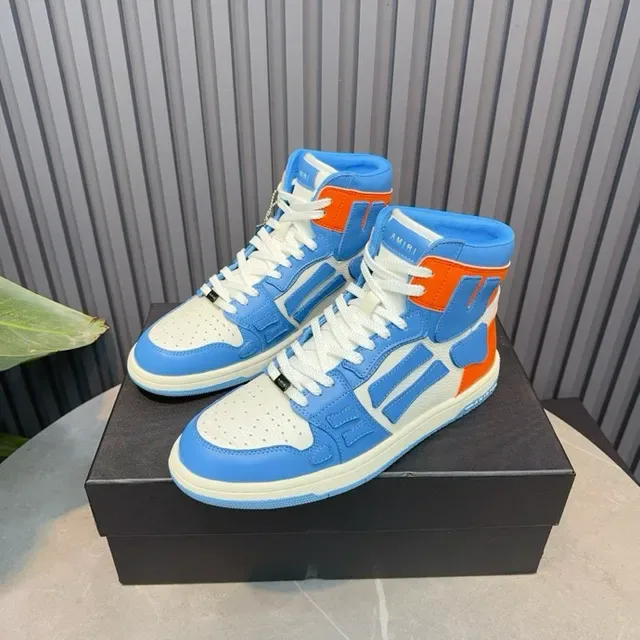 Amiri Skel Top High Sneakers Lifestyle Bleu Orange Blanc 4