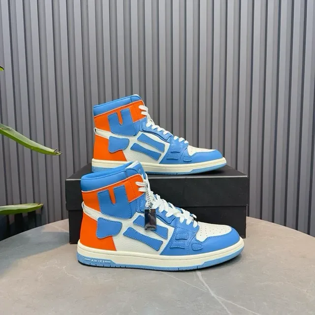 Amiri Skel Top High Sneakers Lifestyle Bleu Orange Blanc 5