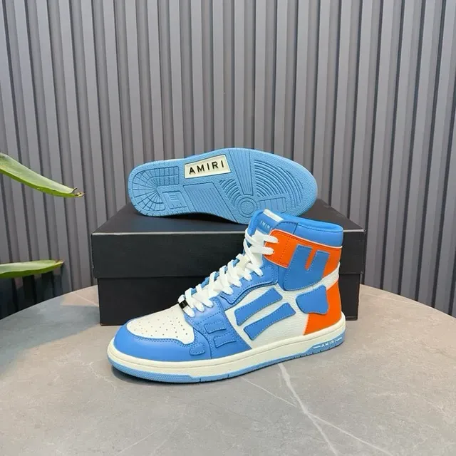Amiri Skel Top High Sneakers Lifestyle Bleu Orange Blanc 6