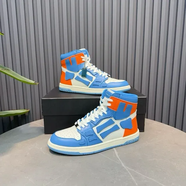 Amiri Skel Top High Sneakers Lifestyle Bleu Orange Blanc 7