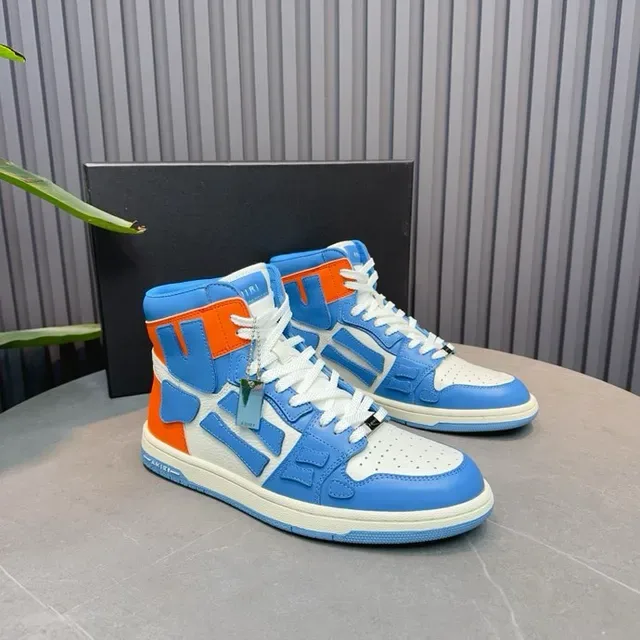 Amiri Skel Top High Sneakers Lifestyle Bleu Orange Blanc 8