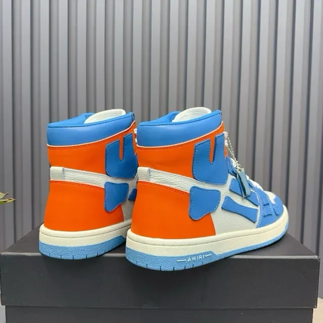 Amiri Skel Top High Sneakers Lifestyle Bleu Orange Blanc 9