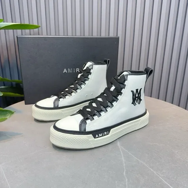 Amiri Skel Top High White Black Lifestyle Sneakers 2