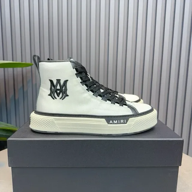 Amiri Skel Top High White Black Lifestyle Sneakers 4